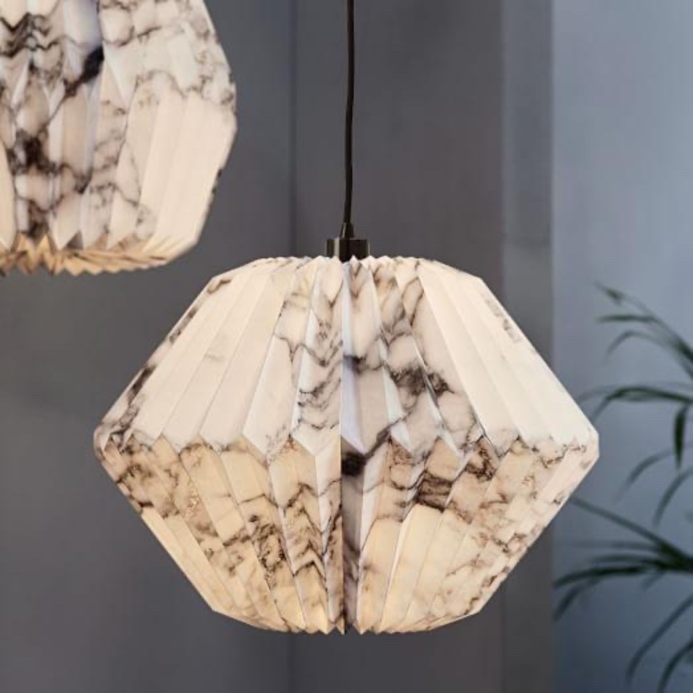 West Elm Black and White Paper Pendant